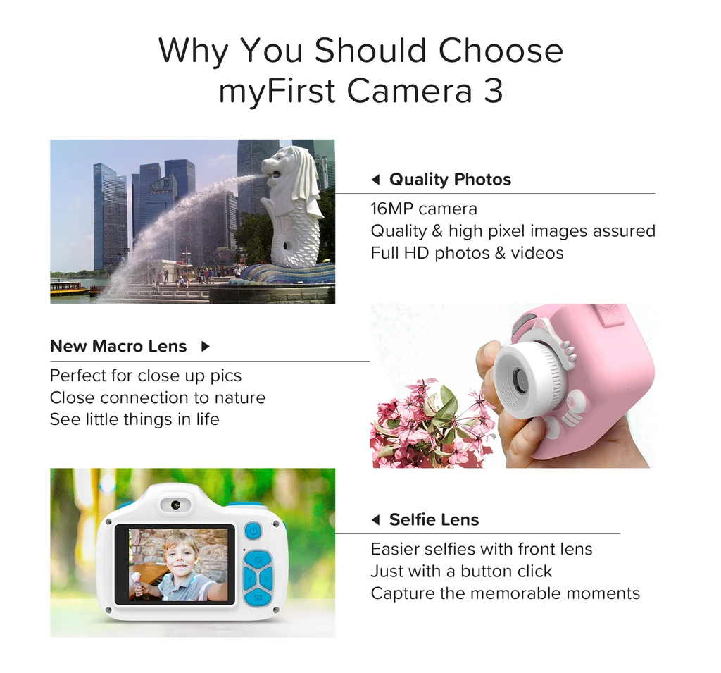 Kids Digital Camera with Rubber Protective Case & Lanyard | myFirst Camera 3 - Image 7