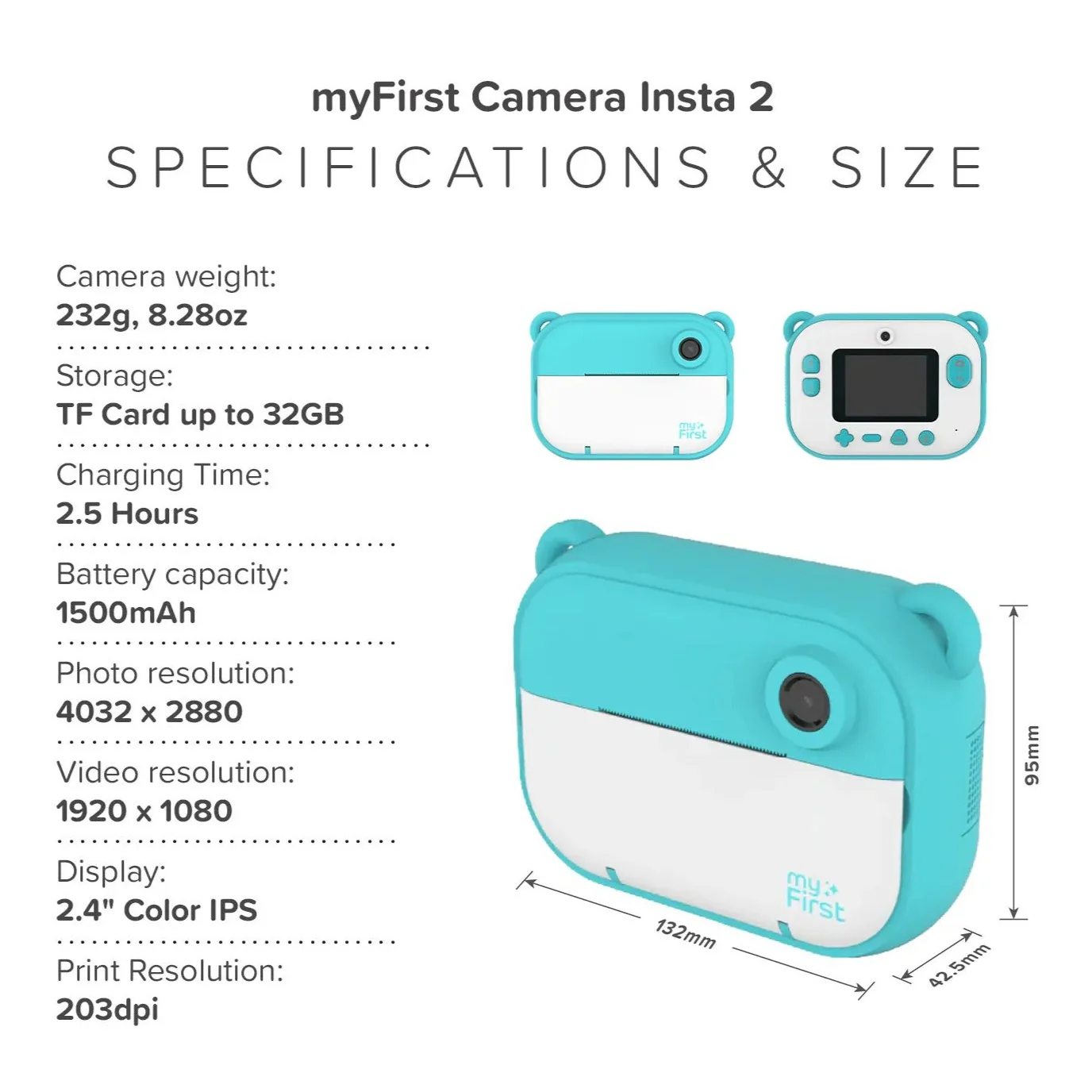 Instant Print Camera | Thermal Printer w/ Paper Refills | myFirst Camera Insta 2 - Image 3