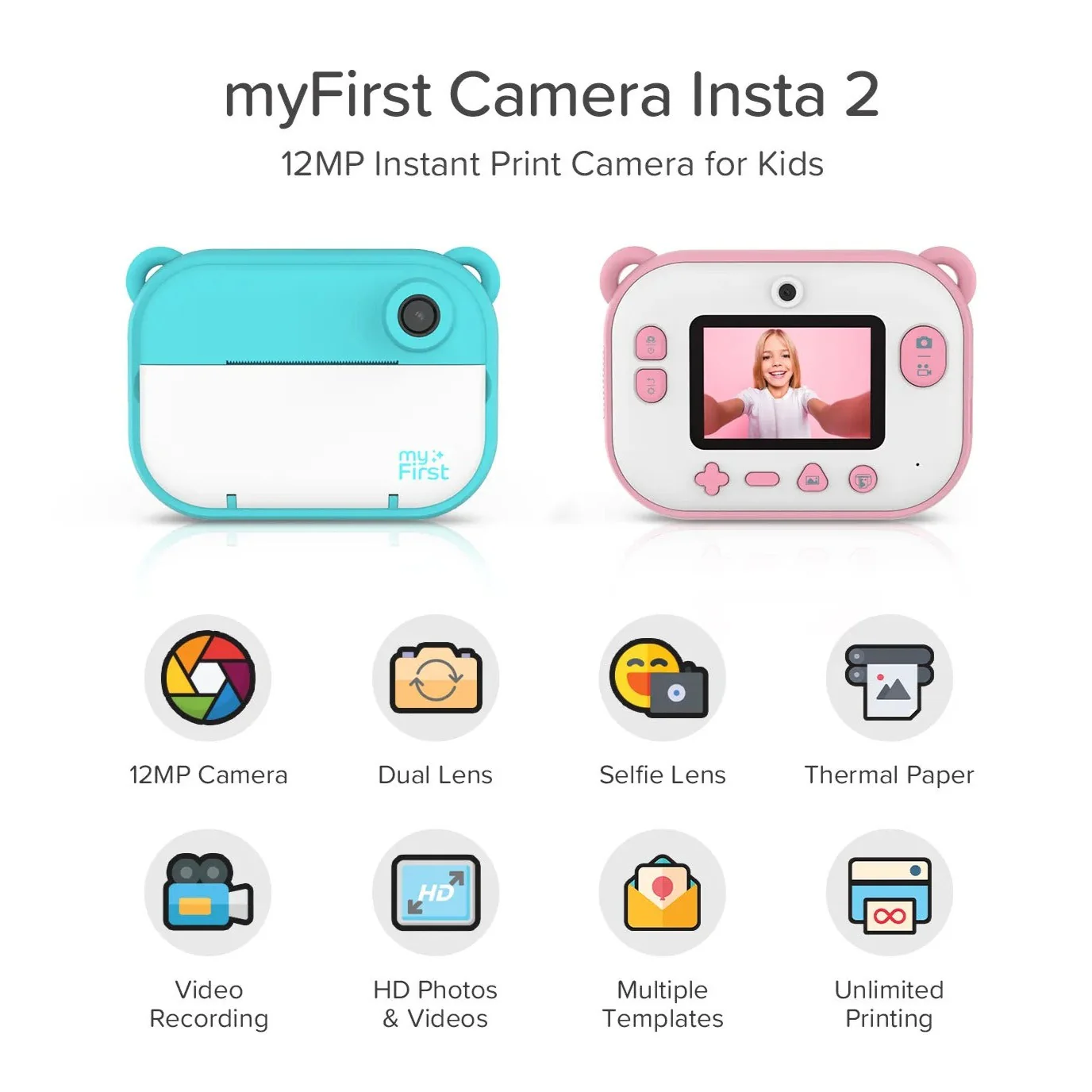 Instant Print Camera | Thermal Printer w/ Paper Refills | myFirst Camera Insta 2 - Image 5