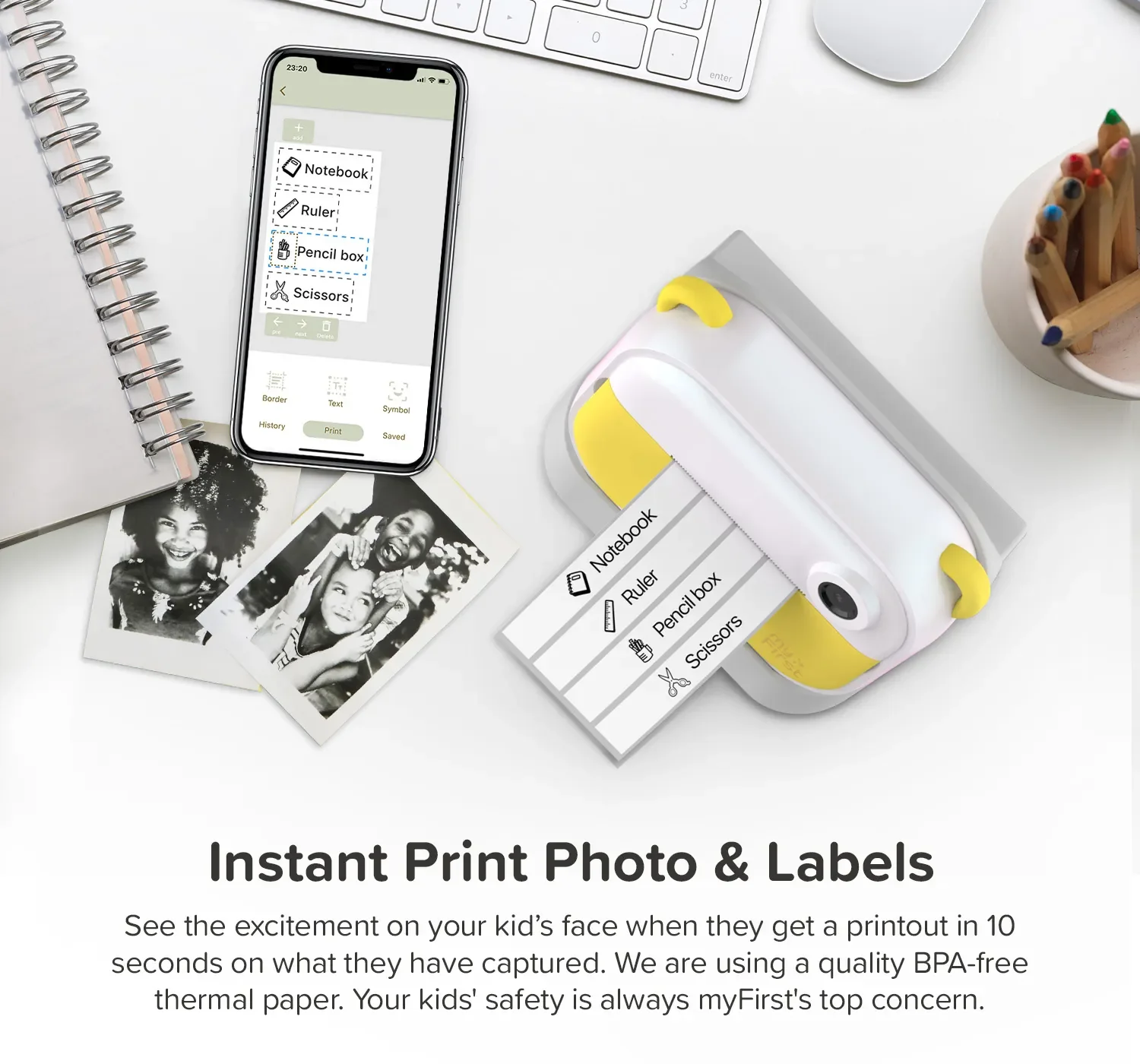 Instant Print Camera & Label Maker | Thermal Printer w/ Refills | myFirst Camera Insta Wi - Image 8