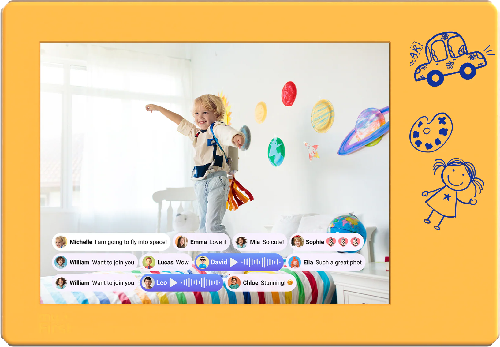 Digital Photo Frame | 9 Inch Personalized Gift | myFirst Frame Doodle - Image 8